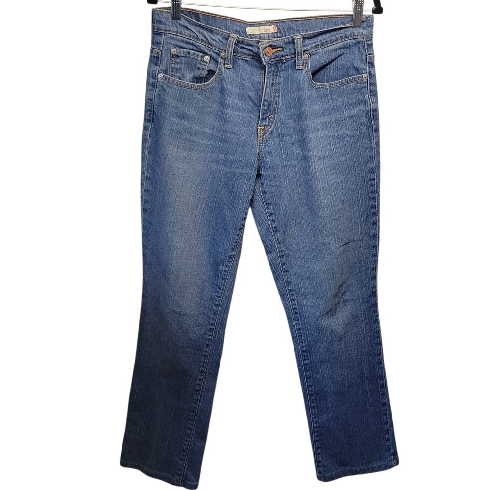 Levis 505 Straight Leg Jeans Womens 8 Medium Blue Medium Wash Denim